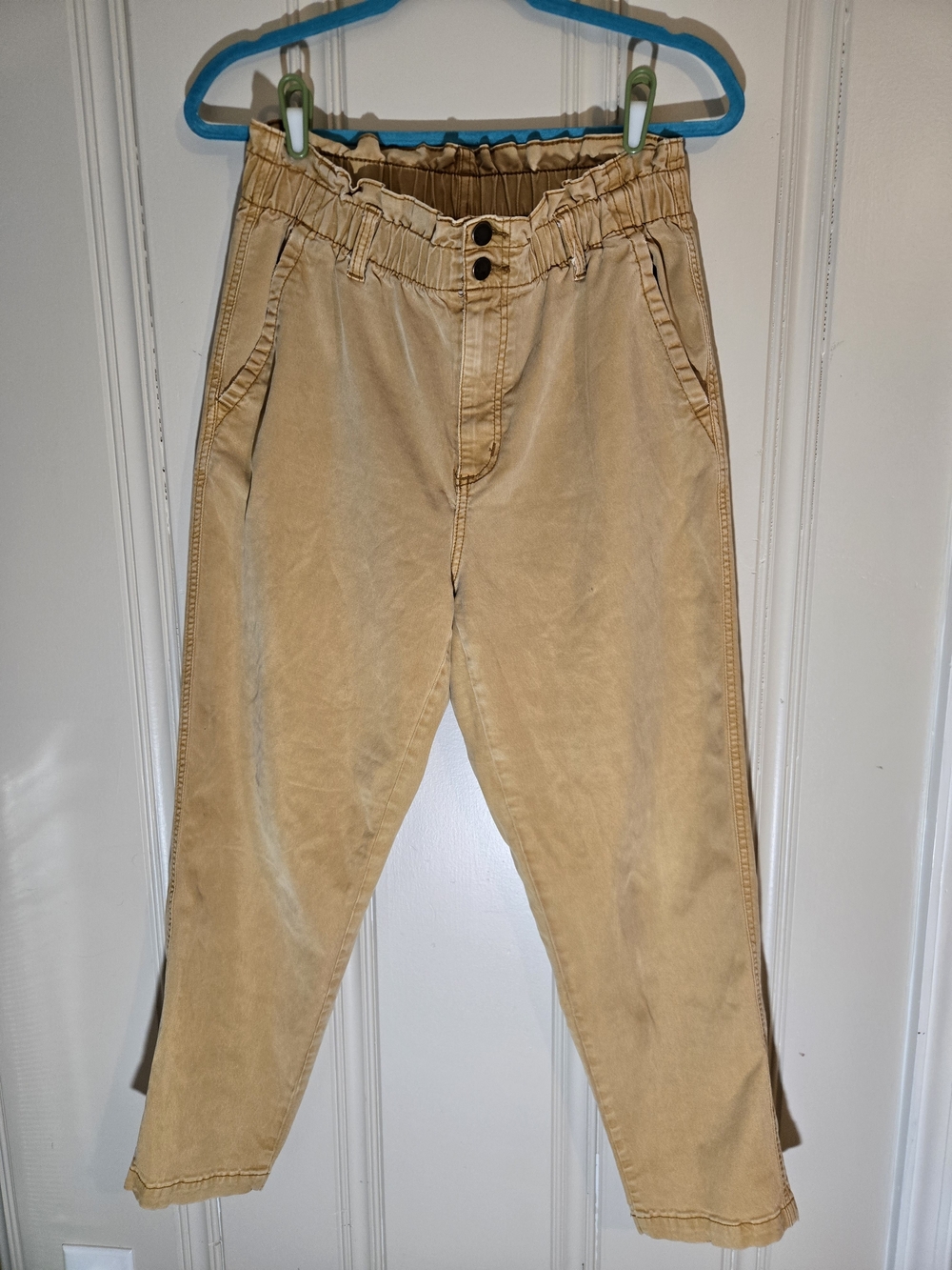 Universal Thread Women's Mustard Tellow Elastic Paperbag Waist Chinos
